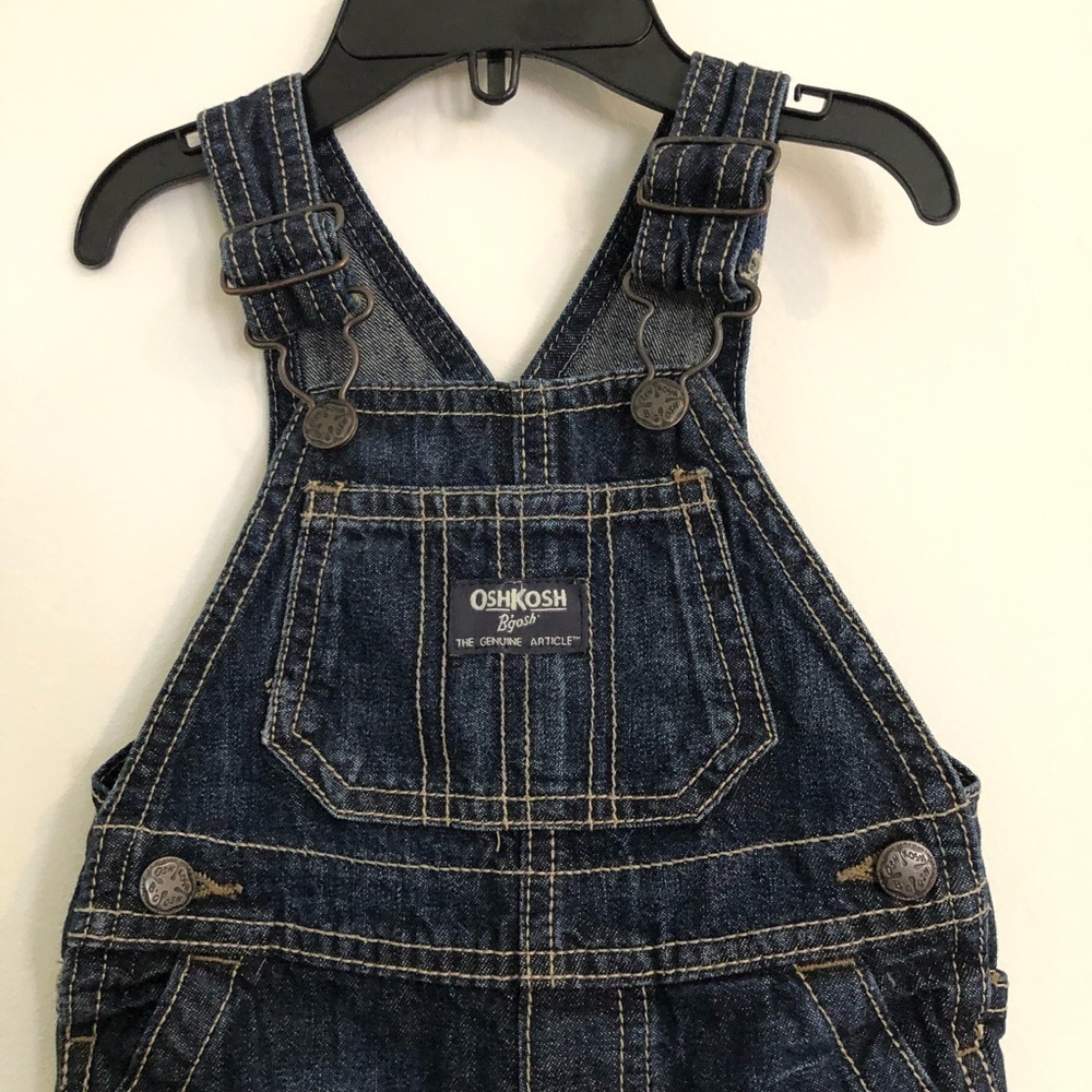 Oshkosh Bgosh Baby Blue Denim Overalls 6M - Picture 3 of 9